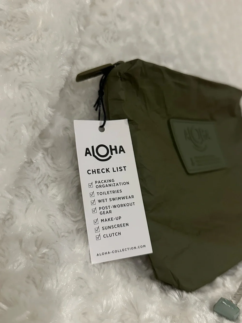 (NTW) ALOHA Collection Olive Splash-Proof Travel Pouch